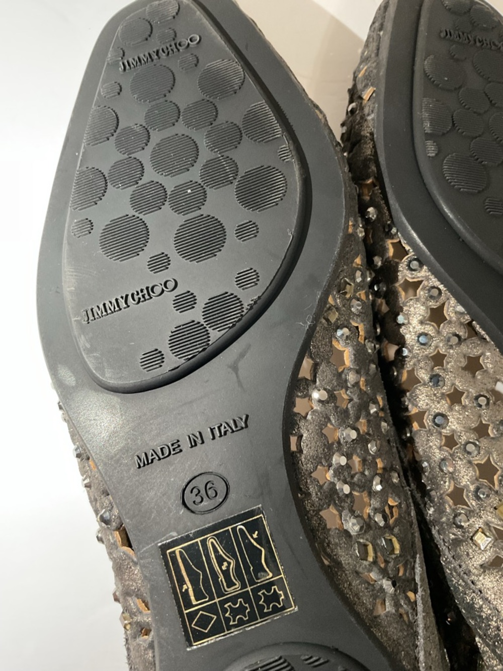 Jimmy Choo Black Laser-Cut Ballet Flats Size 36 - Picture 7 of 7